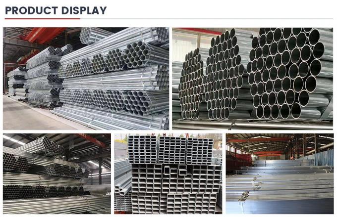 Pipa di acciaio galvanizzato di alta qualità Ss330 Ss400 S235jr Q195 Q235 Q345 Spessore 0.6-25mm Dimensione e superficie personalizzate Quadrato/rettaglia Pipa di acciaio galvanizzato con prezzo dei produttori 7